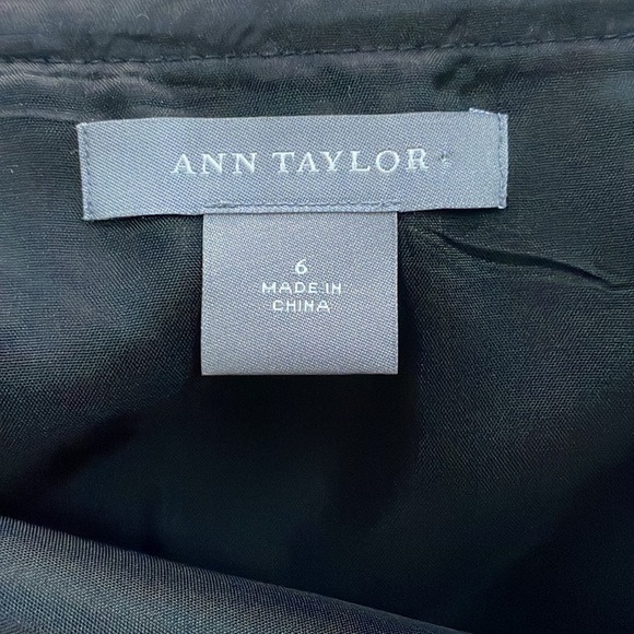 ANN TAYLOR ACCORDION PLEATS DROP WAIST CHARCOAL GREY/BLACK SWING SKIRT - Picture 7 of 12